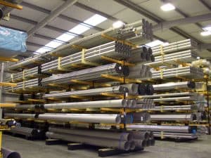 Cantilever racking storing long loads