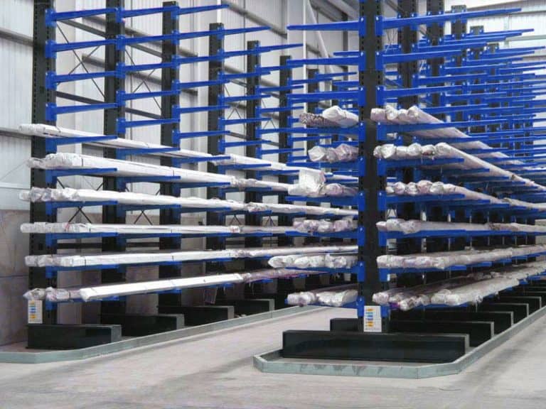 guided aisle cantilever racking
