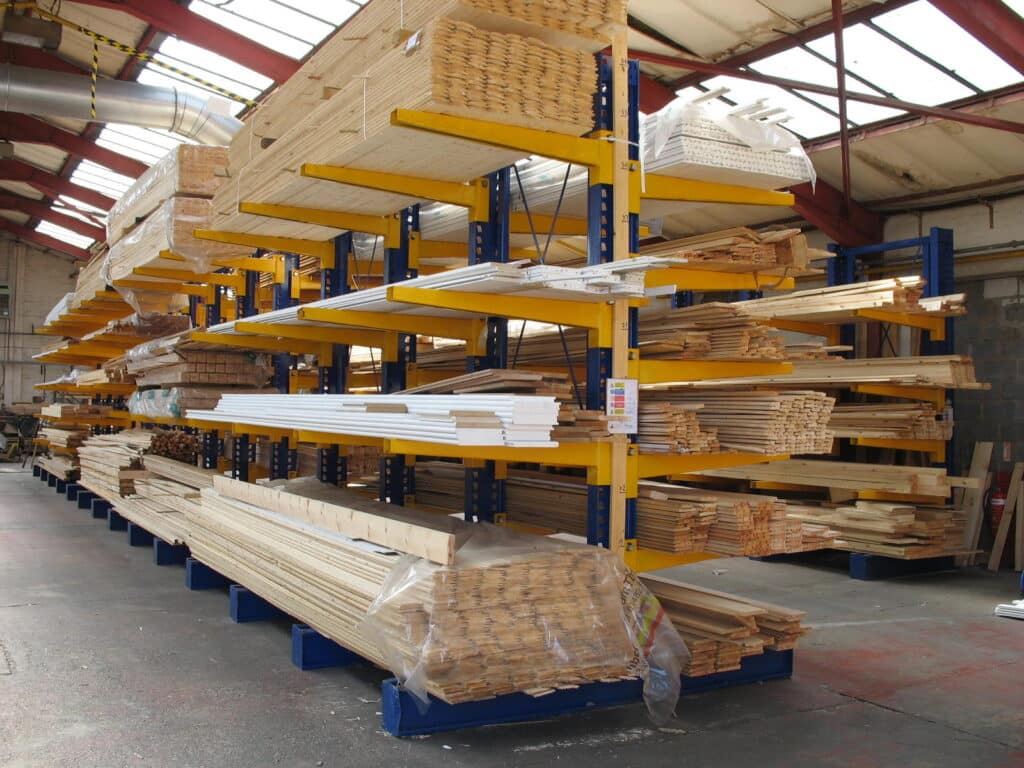 Indoor Cantilever Racking designed and supplied by S.E.M.CO - A UK manufacturer and supplier of bespoke Cantilever and Pallet Racking, catering to many sectors.