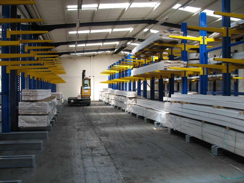 S.E.M.CO had manufactured, supplied and installed Cantilever Racking at Hickmans to cater for their heavy products.