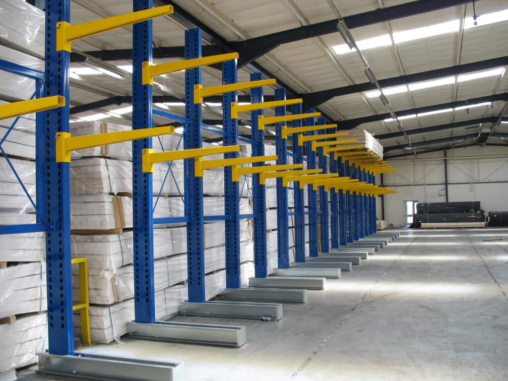 S.E.M.CO had manufactured, supplied and installed Cantilever Racking at Hickmans to cater for their heavy products.