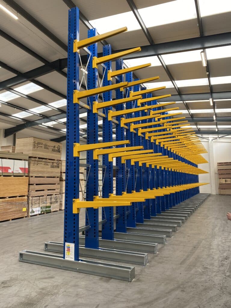 Cantilever Racking for Panel Products which has been manufactured, supplied and installed by S.E.M.CO - a leading manufacturer and supplier of heavy duty warehouse and yard racking