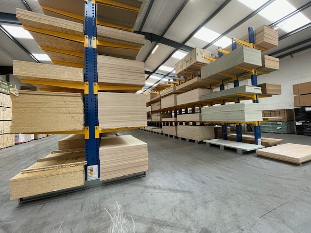 Cantilever Racking for Panel Products which has been manufactured, supplied and installed by S.E.M.CO - a leading manufacturer and supplier of heavy duty warehouse and yard racking
