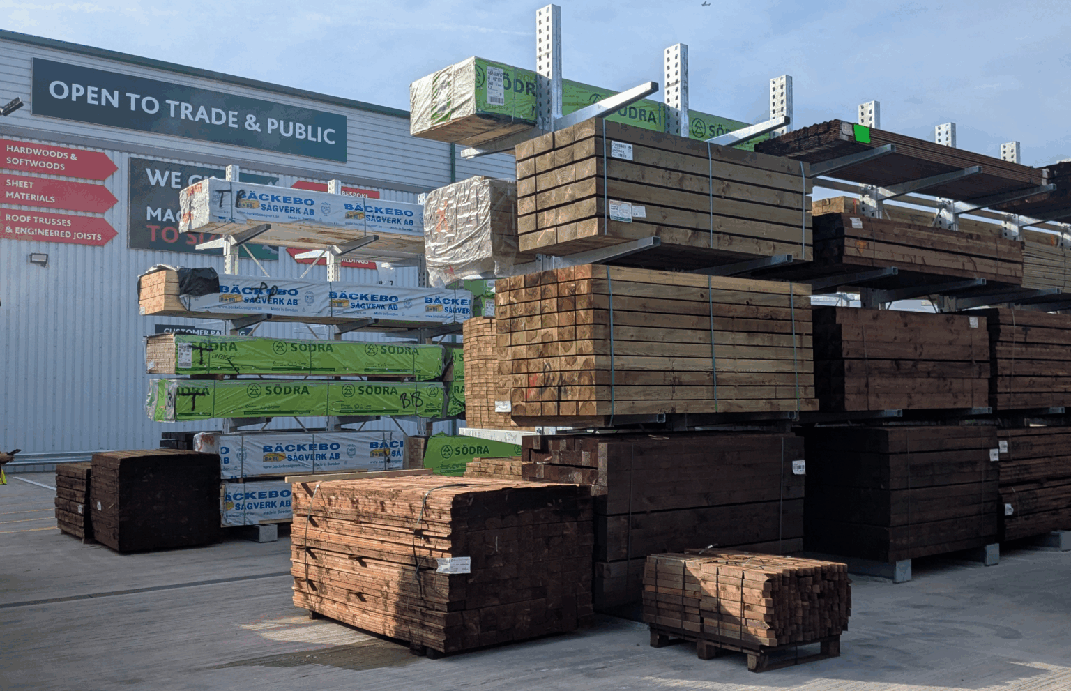 Timber Merchant Racking Canopy S.E.M.CO Wrap Up Bespoke Racking Project for Timber Merchant